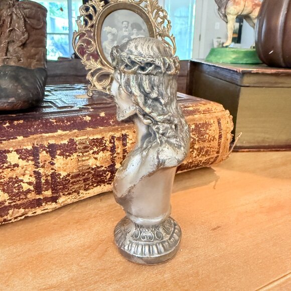 Antique Small Bust of Jesus with The Crown of Thorns - Picture 4 of 14